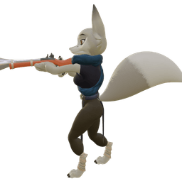 Fox Girl with Blunderbuss 3d model