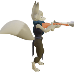 Fox Girl with Blunderbuss 3d model