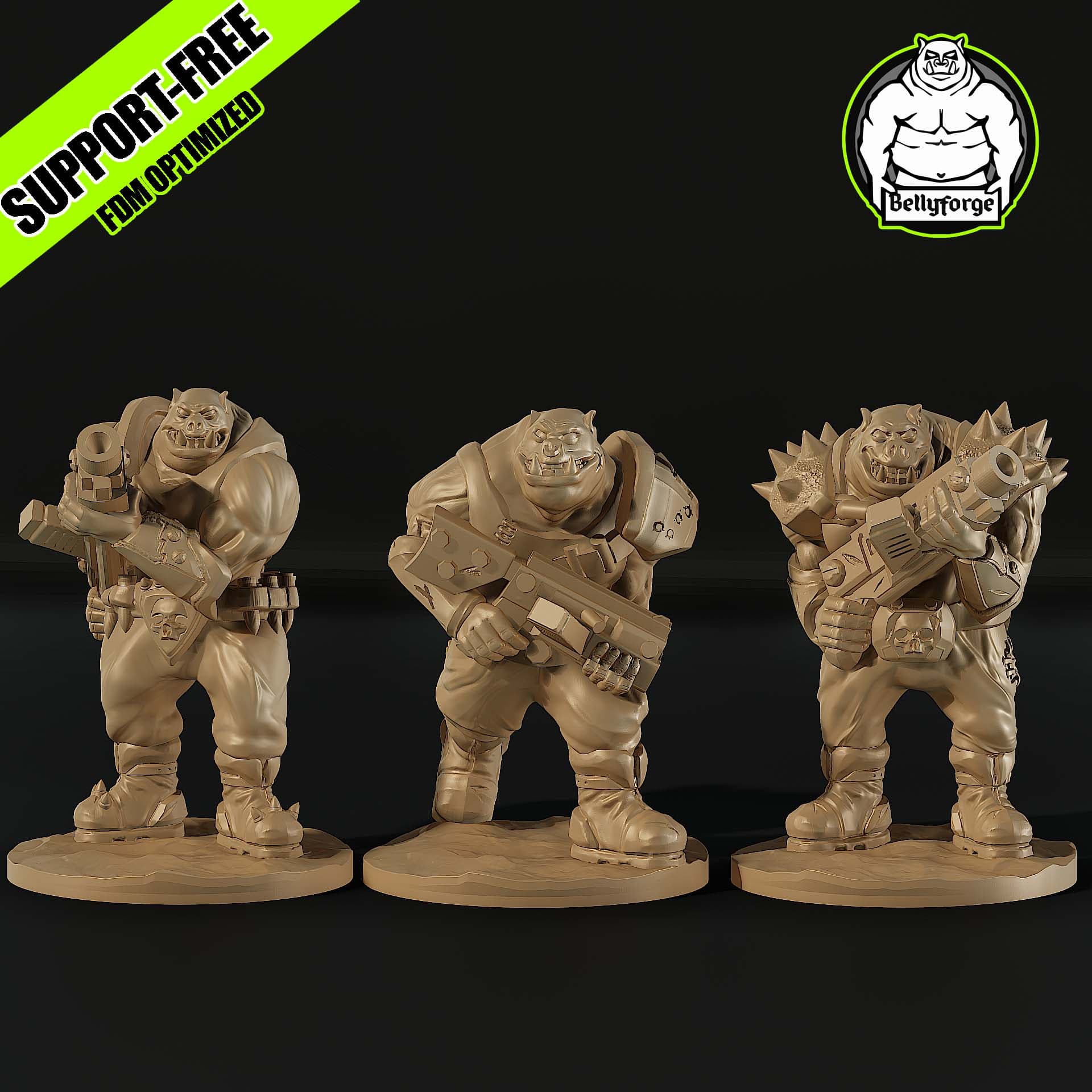 Support-Free / Supportless FDM | Null Brutes – Gunners Squad | Sci-Fi Orc Proxy | No Supports 3d model
