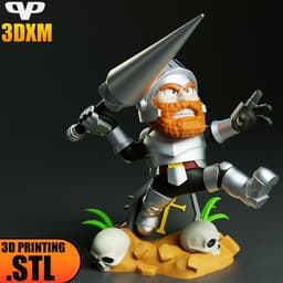 Arthur Ghost and Goblins Chibi STL for 3D Printing ChibiSTL 3DXM 3d model