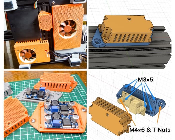 LM2596 Module Cover for 4040 frame mount 3d model