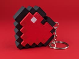 Heart Clicky Keychain 8-bit - Commercial License 3d model