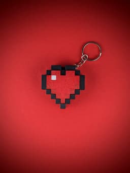 Heart Clicky Keychain 8-bit - Commercial License 3d model