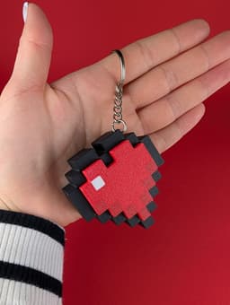 Heart Clicky Keychain 8-bit - Commercial License 3d model