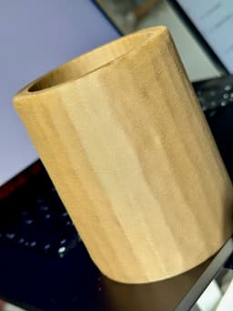Carved Wood-Look Pencil Pot 3d model