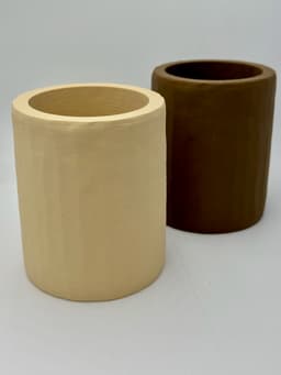 Carved Wood-Look Pencil Pot 3d model