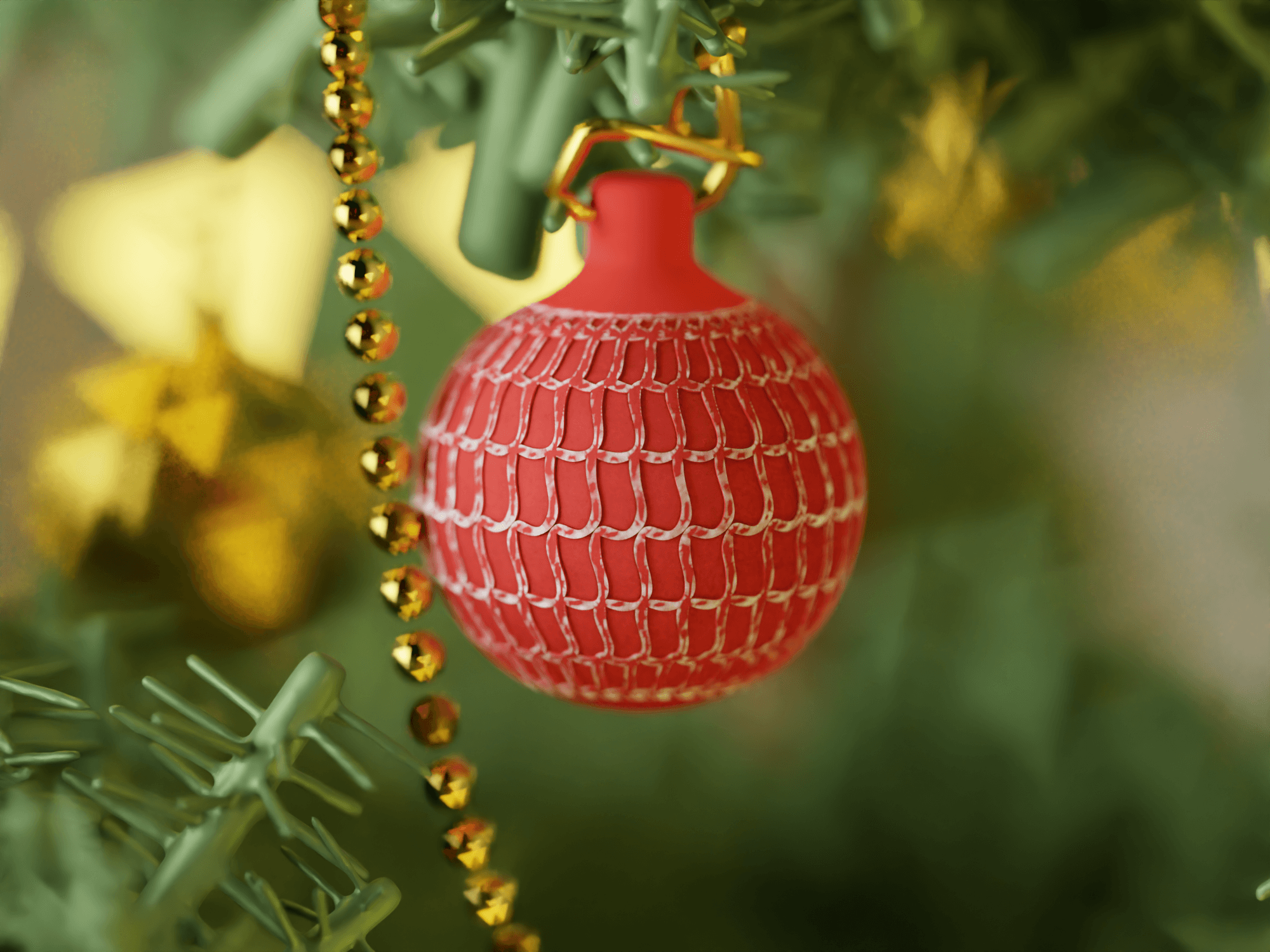 Wavy Christmas Ornament 3d model