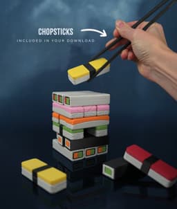 Sushi Stack — Tumble Tower Game 3d model