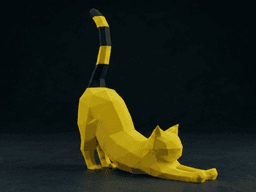 Low Poly Stretching Cat 3d model