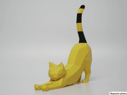 Low Poly Stretching Cat 3d model