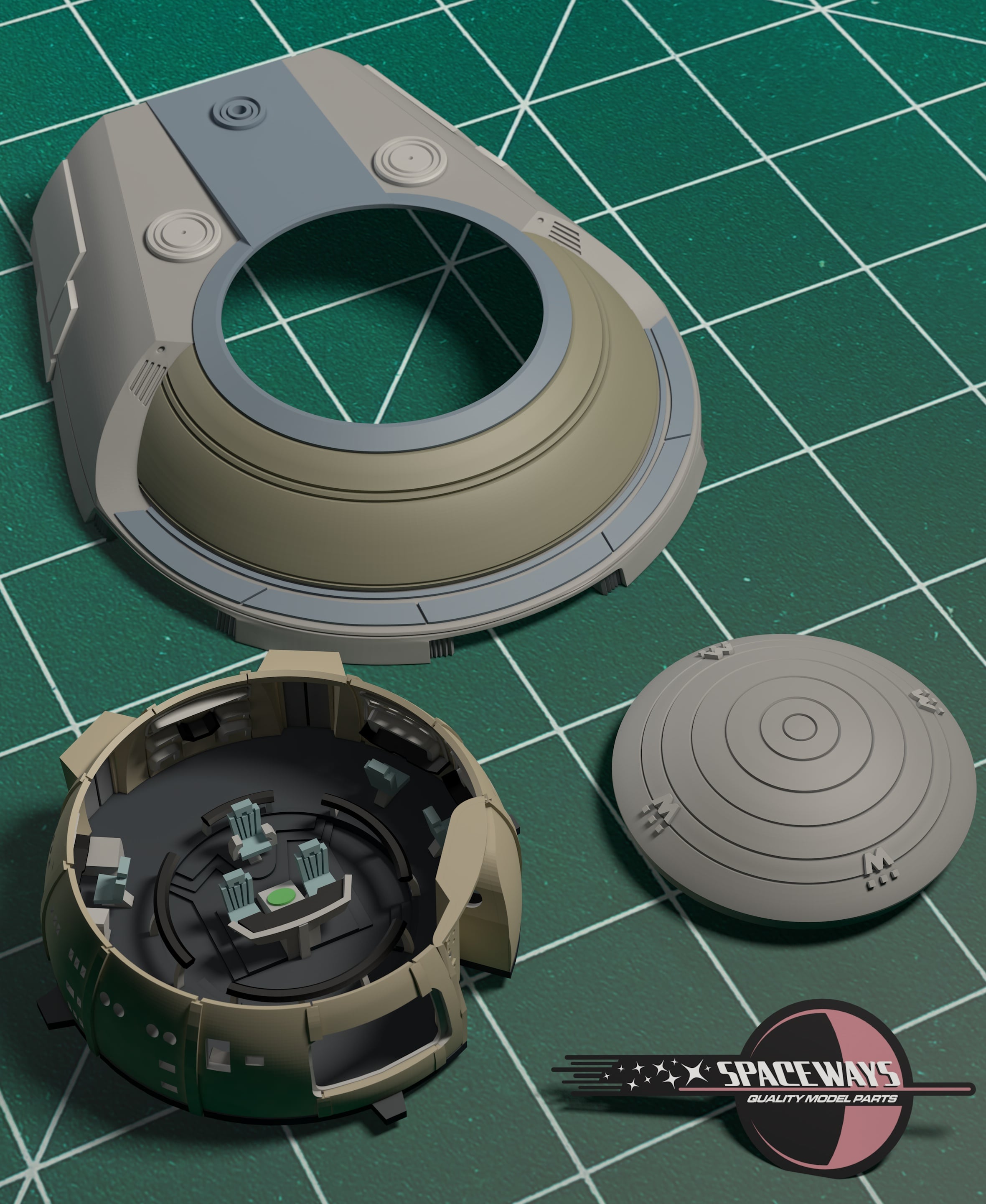 1/350 TWOK Refit Bridge Interior/Exterior Set 3d model