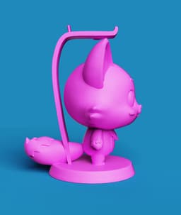 Cute Anime Fox Headphone Stand |Desk Decor 3d model