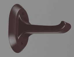 Wall-Mount Hook with Curved Support 3d model