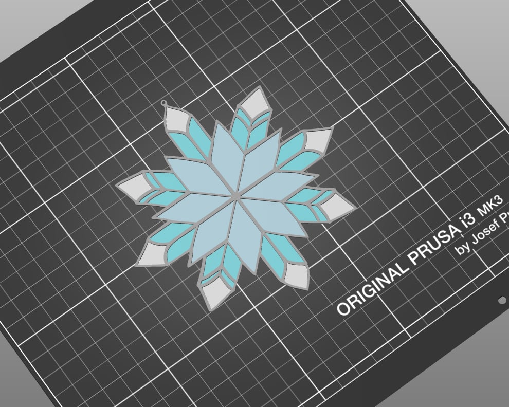Stained Glass Snowflake Decorations 3d model
