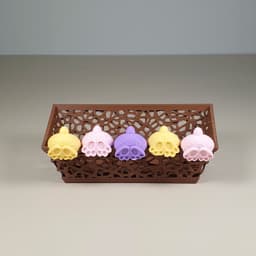 Easter egg basket with optional bunnies 3d model