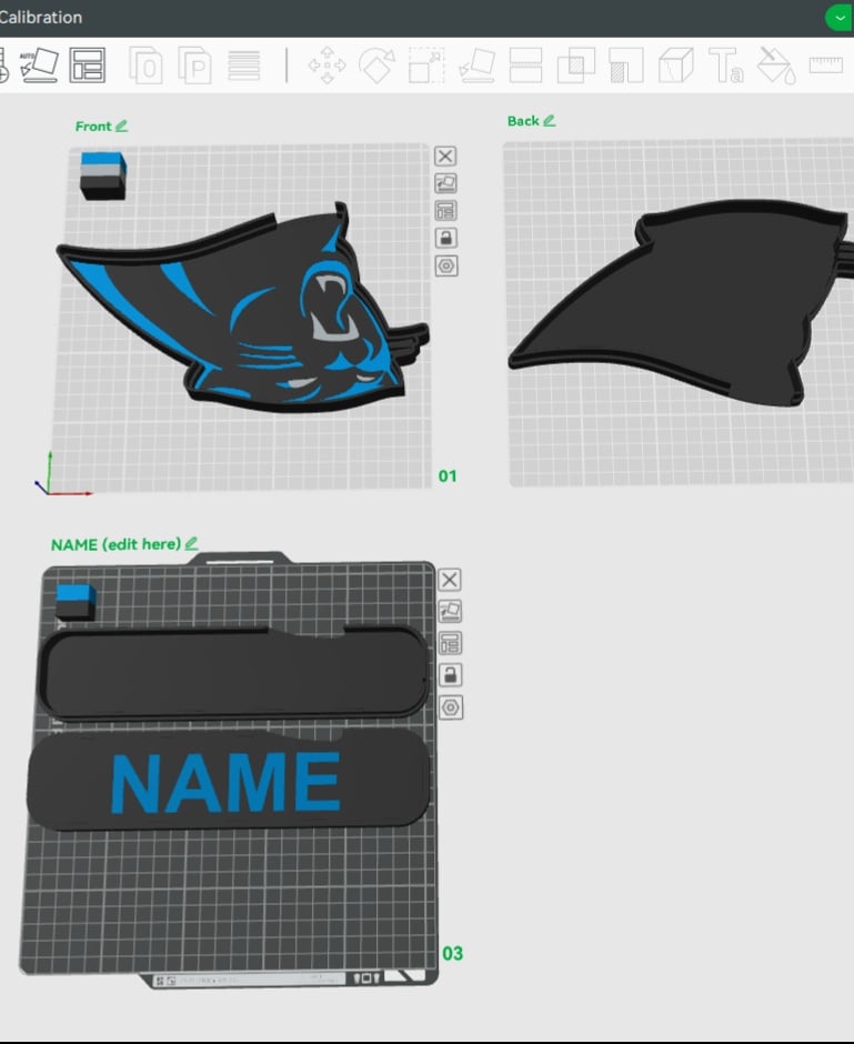 Carolina Panthers Sign - LED Strip Compatible 3d model