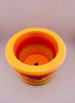 5 Petal Lots of Flowers Pot 3d model