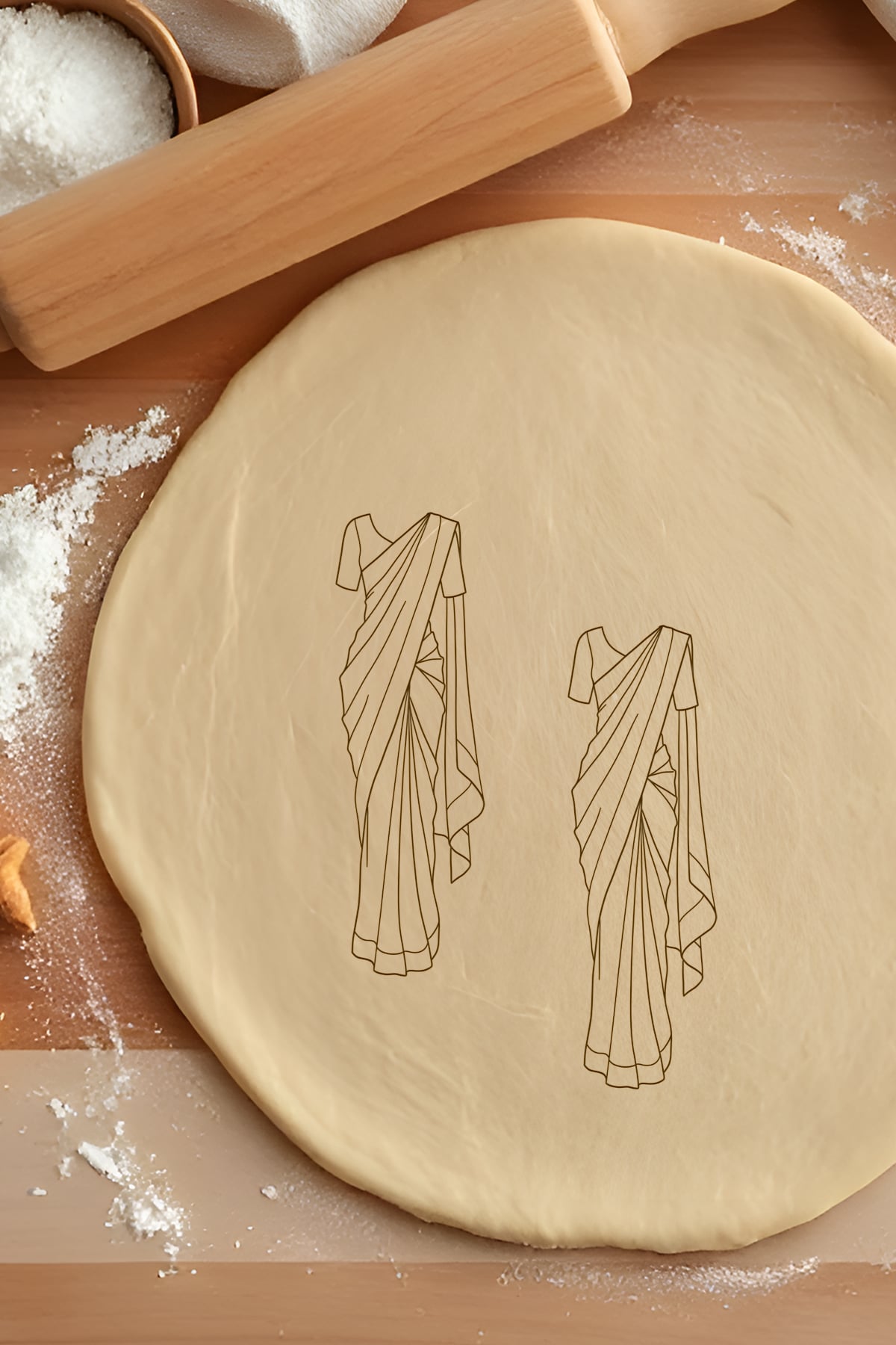 Indıan Saree Cookie Cutter, Biscuit Cutter 3d model