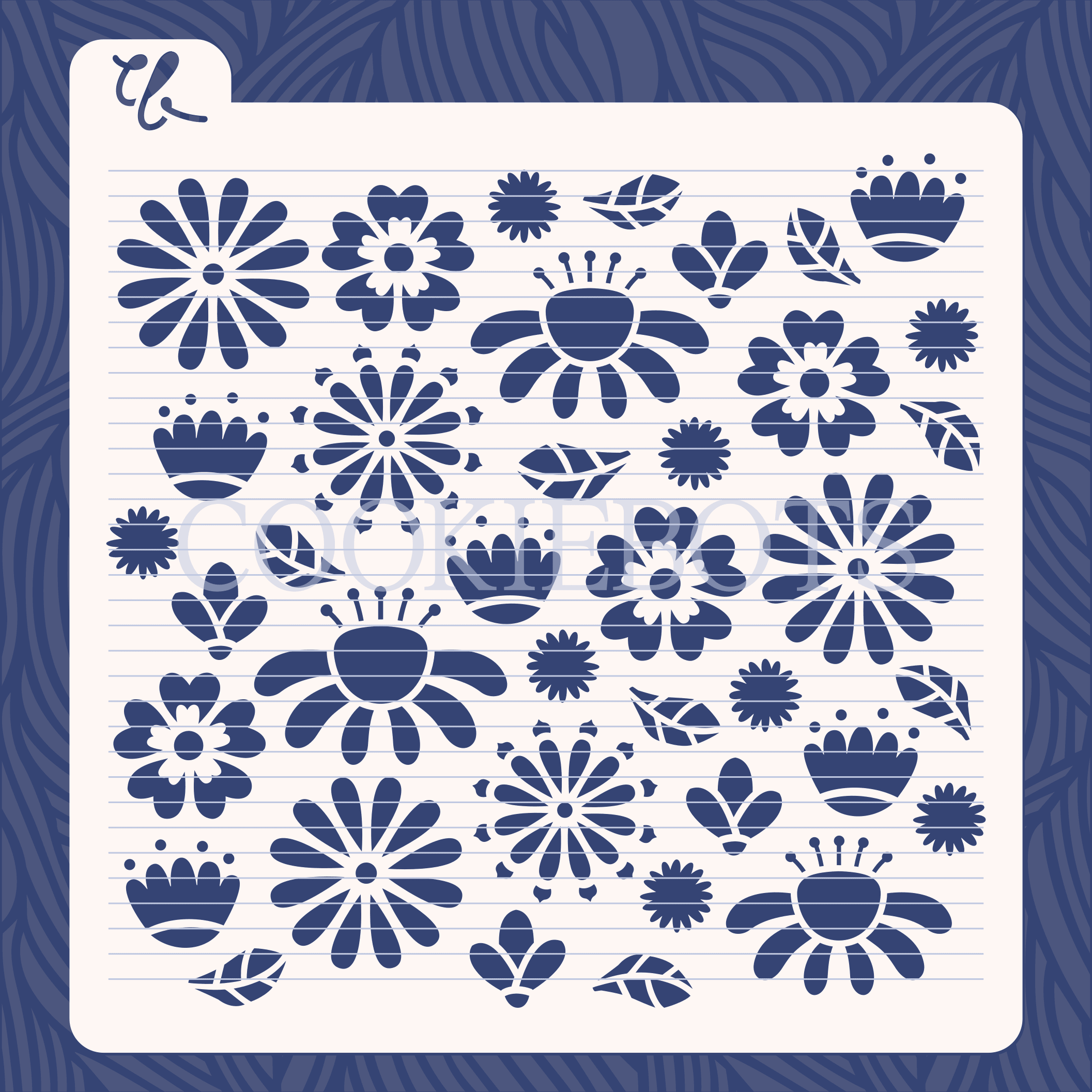 Flower Pattern Pattern Stencil SVG 3d model
