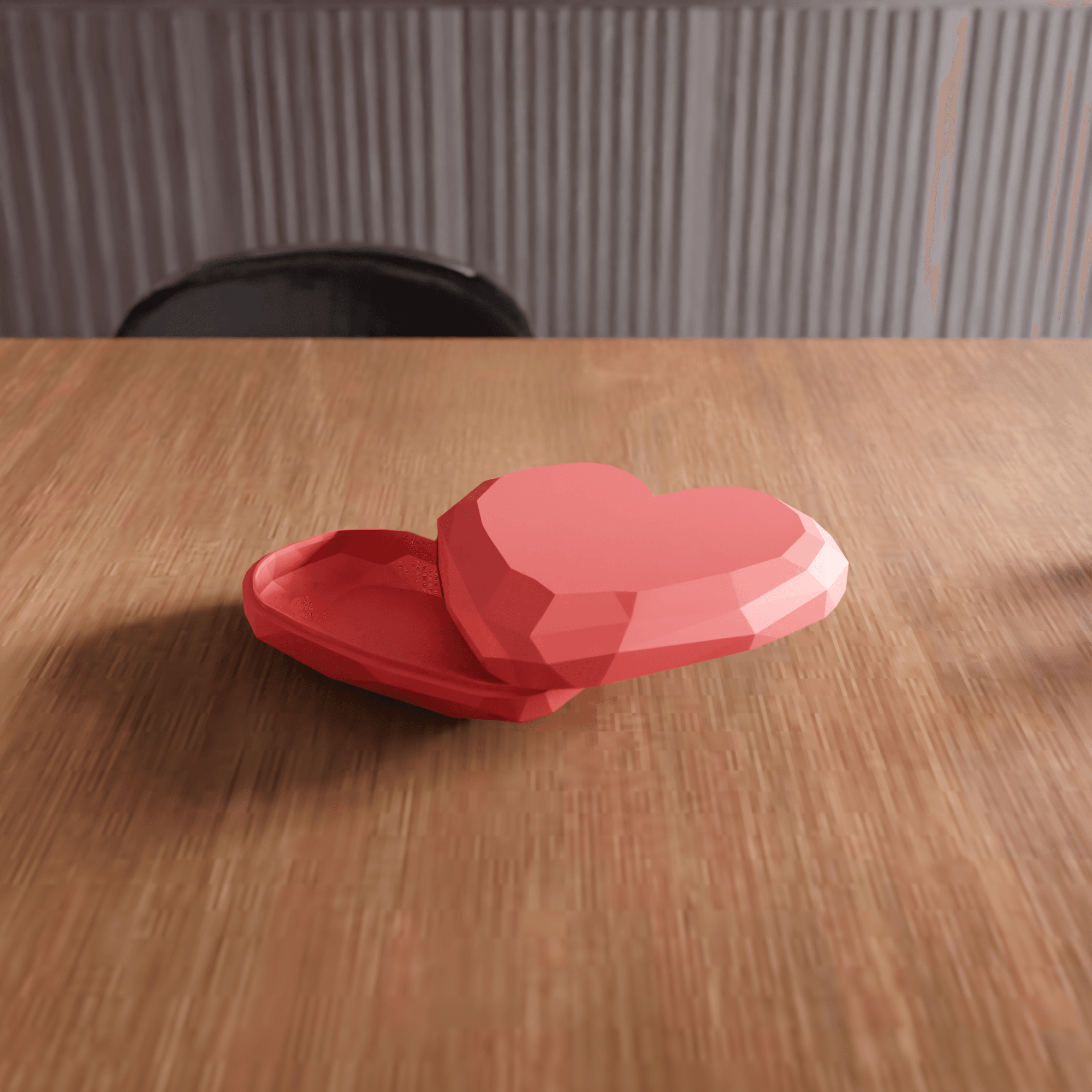 Geometric Heart Low-Poly Jewelry Box 3d model