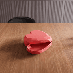 Geometric Heart Low-Poly Jewelry Box 3d model