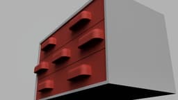 Brick Themed Chest of Drawers 3d model