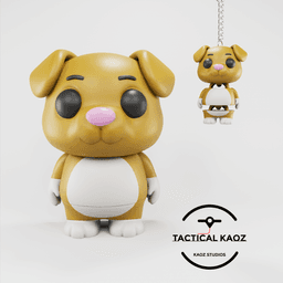 Flexy Dog Figurine + Keychain 3d model