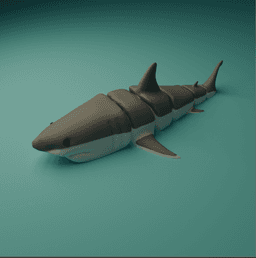 Articulated Great White Shark 3d model