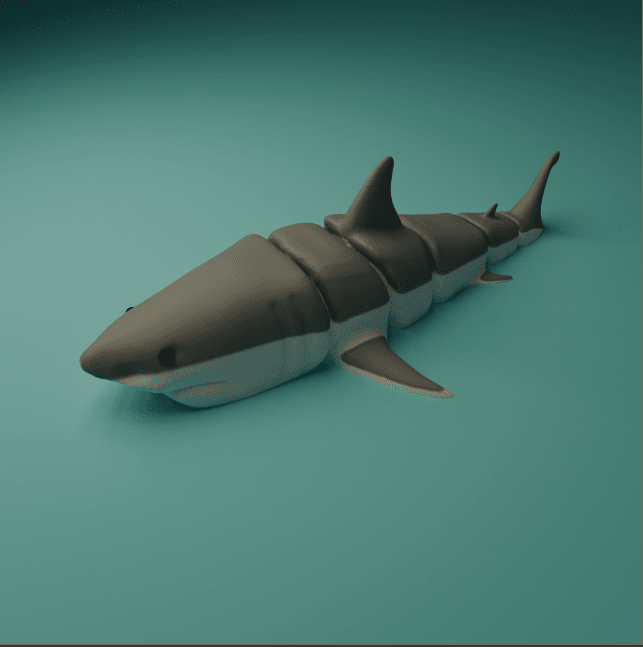 Articulated Great White Shark 3d model