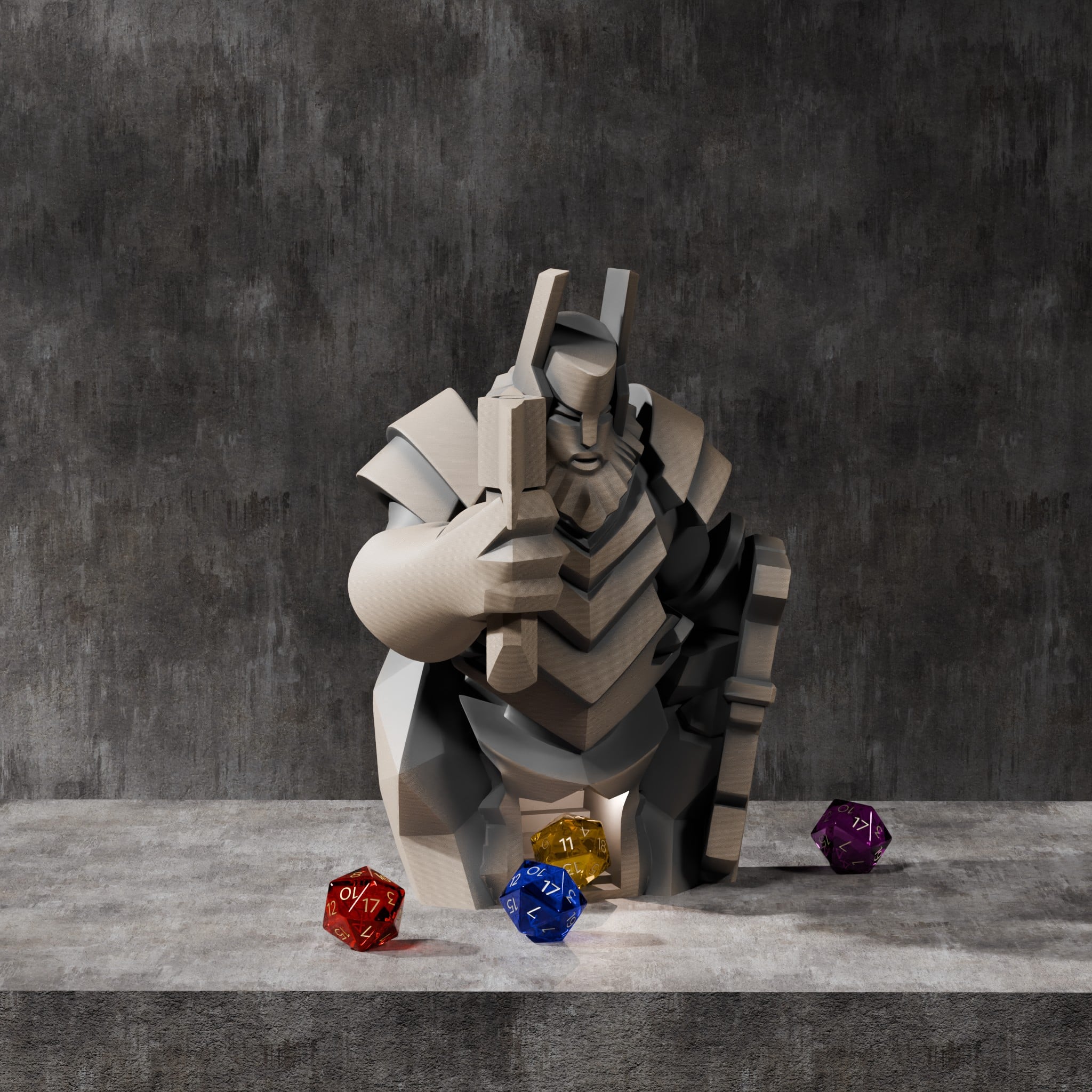 Dwarf Statue Dice Tower 3d model