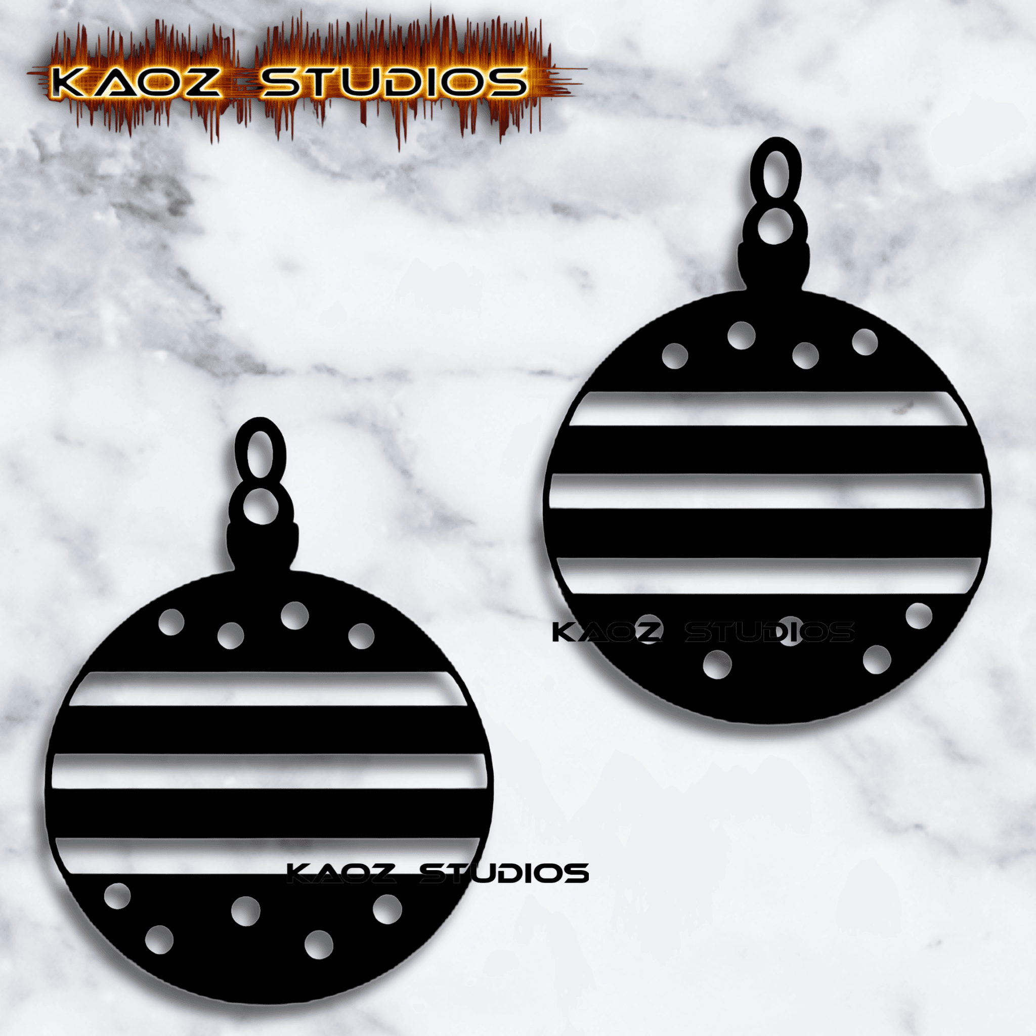 Christmas ornament earrings christmas jewelry 3d model