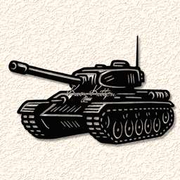 Military tank wall art home decor 3d model