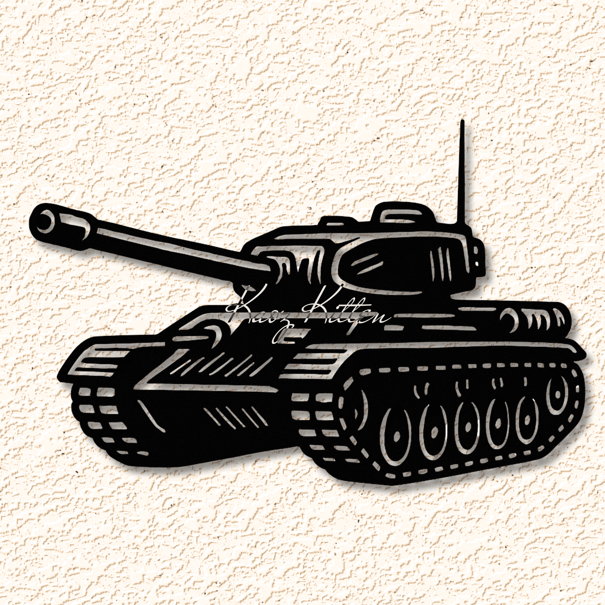 Military tank wall art home decor 3d model