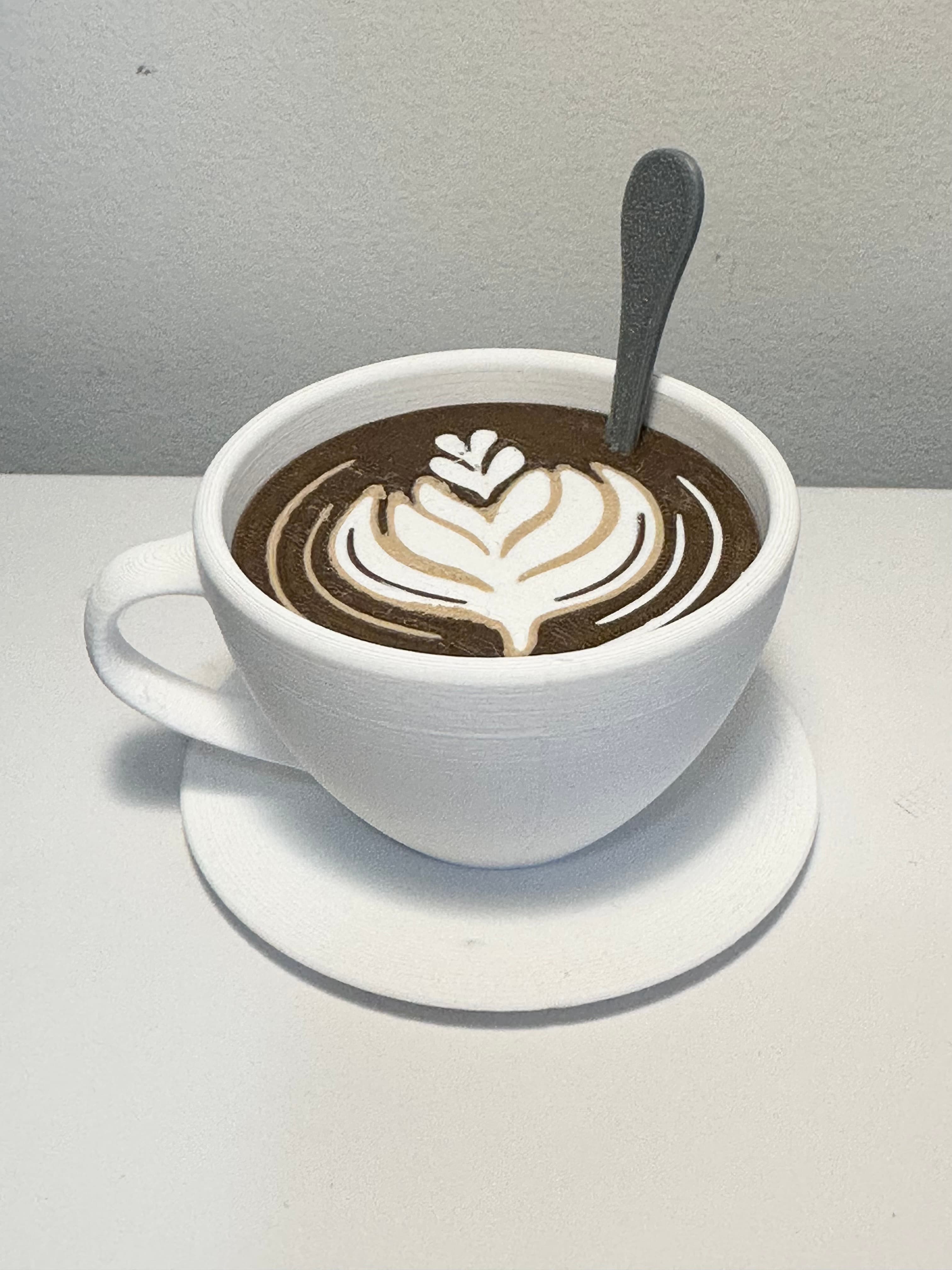 I absolutely love this little coffee cup!
When printed as per the makers file it’s fairly small so I’m considering scaling it up and printing a second bigger version.