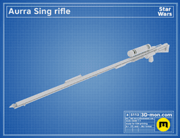 Adventurer slugthrower rifle (Aurra Sing) 3d model