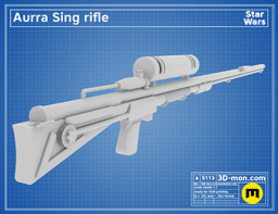 Adventurer slugthrower rifle (Aurra Sing) 3d model