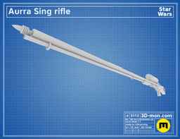 Adventurer slugthrower rifle (Aurra Sing) 3d model