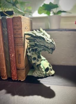 Skull dragon right bookends 3d model