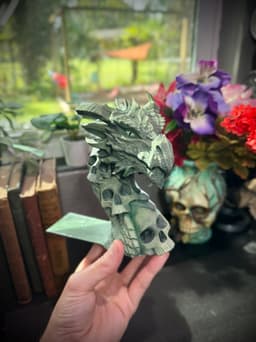 Skull dragon right bookends 3d model