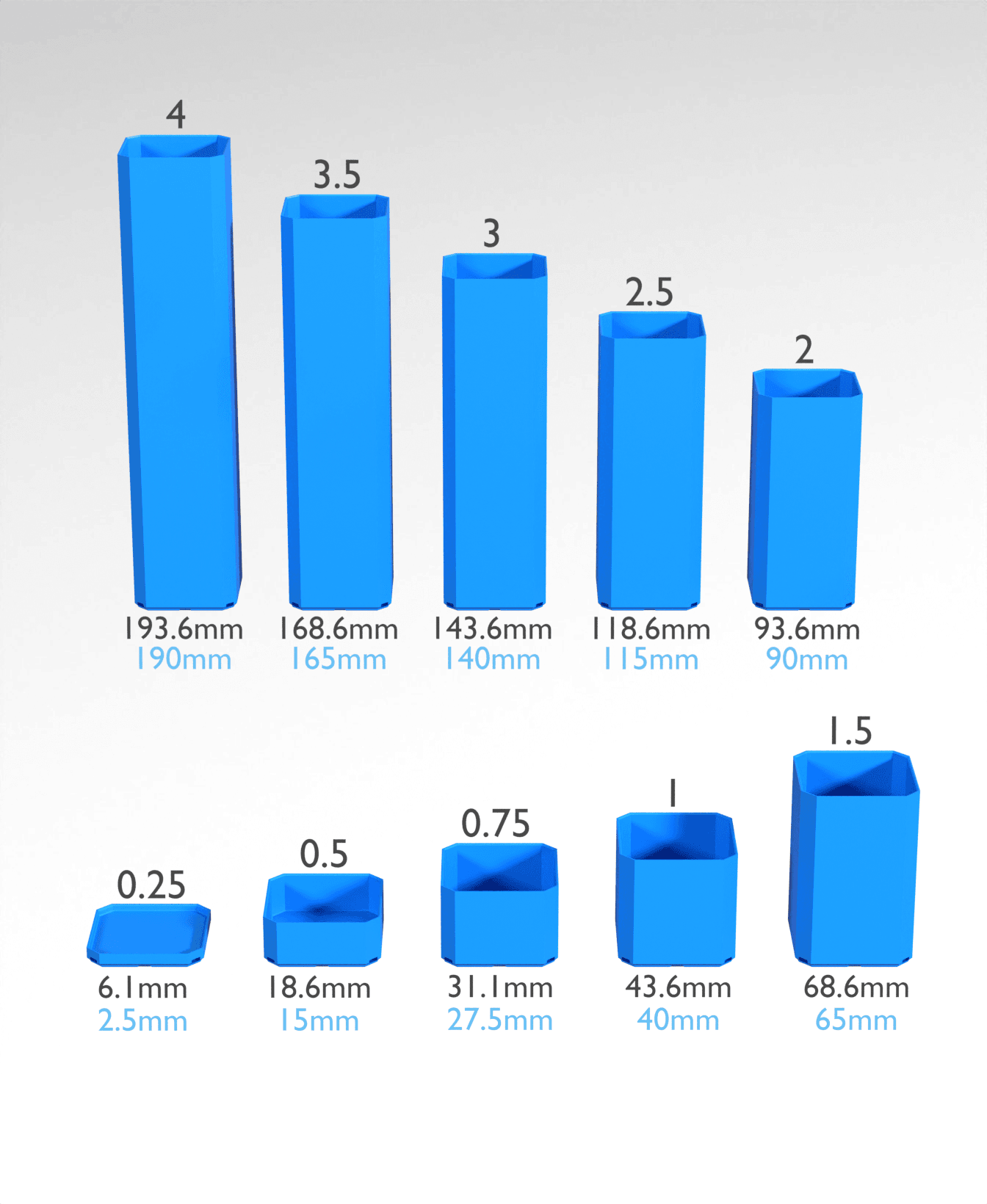2x2x3 CU - Bin - Multibin Insert 3d model