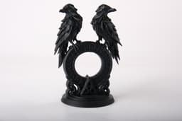 Twin Raven Rune Gate - Gothic Norse Statue 3d model