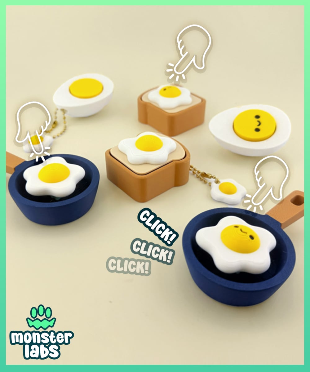Eggscellent Fidget Clicker Keychain Bundle 3d model