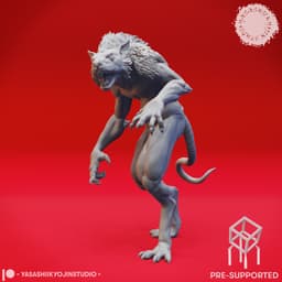 Wererat Pack - Tabletop Miniatures (Pre-Supported) 3d model