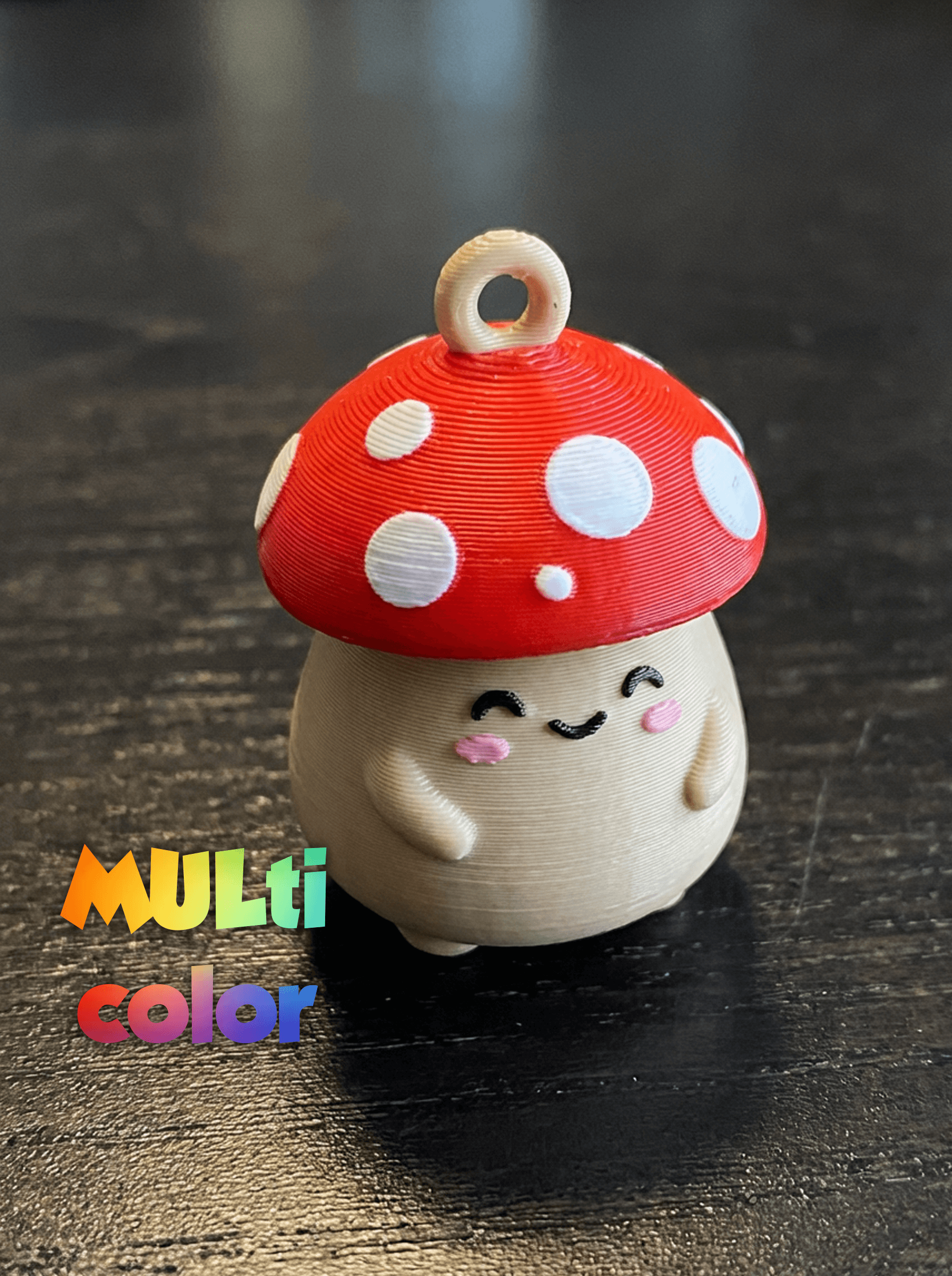 Kawaii Mushroom Keychain Multi-Color 3MF | Cute Charm | Bambu Ready 3d model