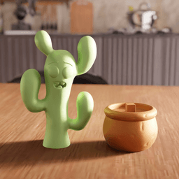 Cartoon Cactus Figurine 3d model