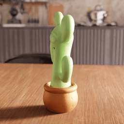 Cartoon Cactus Figurine 3d model
