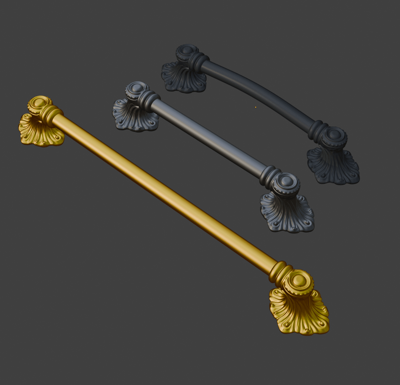 Classic Decorative Pull Handle 3d model