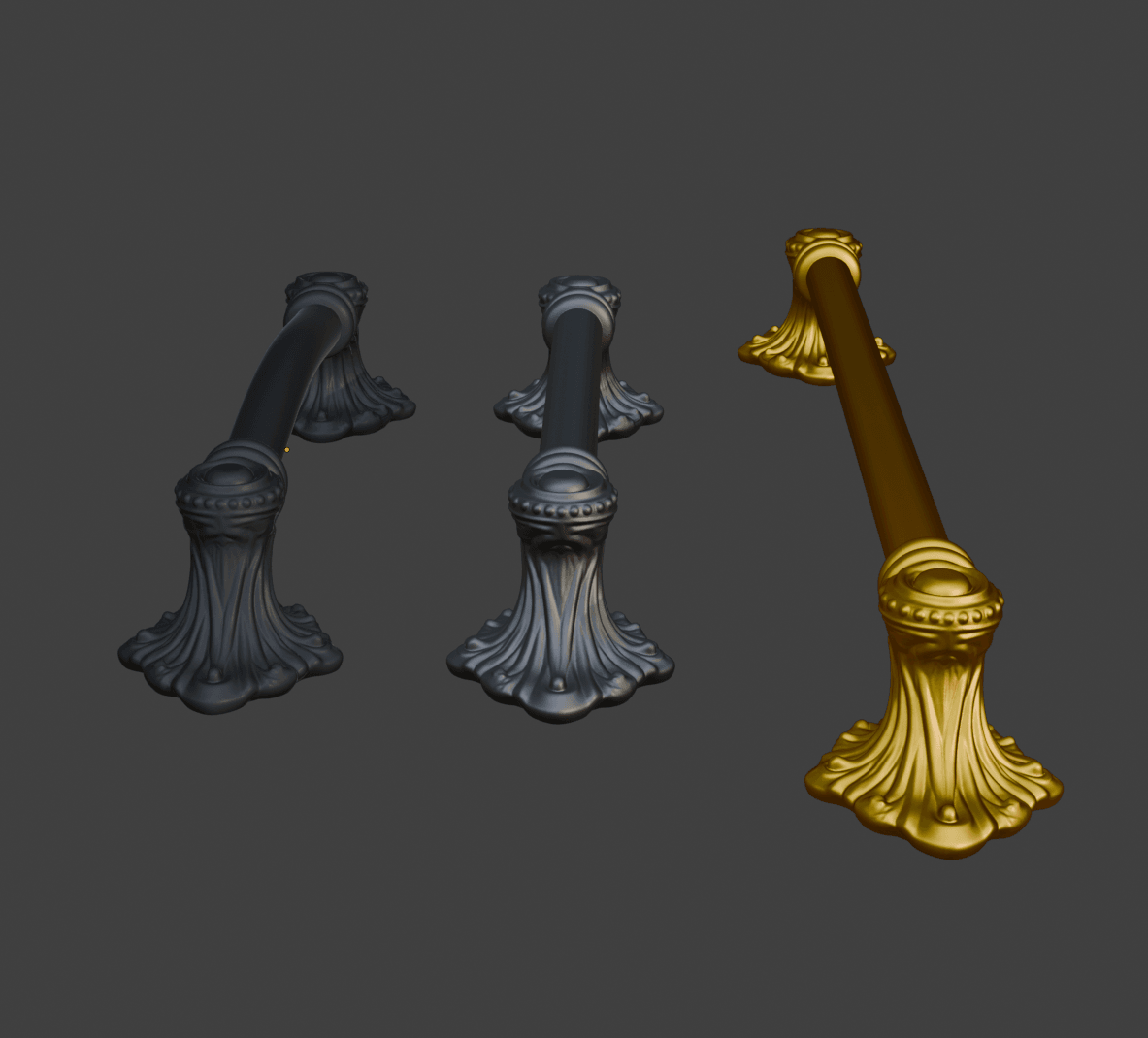 Classic Decorative Pull Handle 3d model
