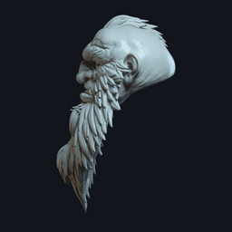 Dwarf v4 - Custom Action Figure Head 3d model