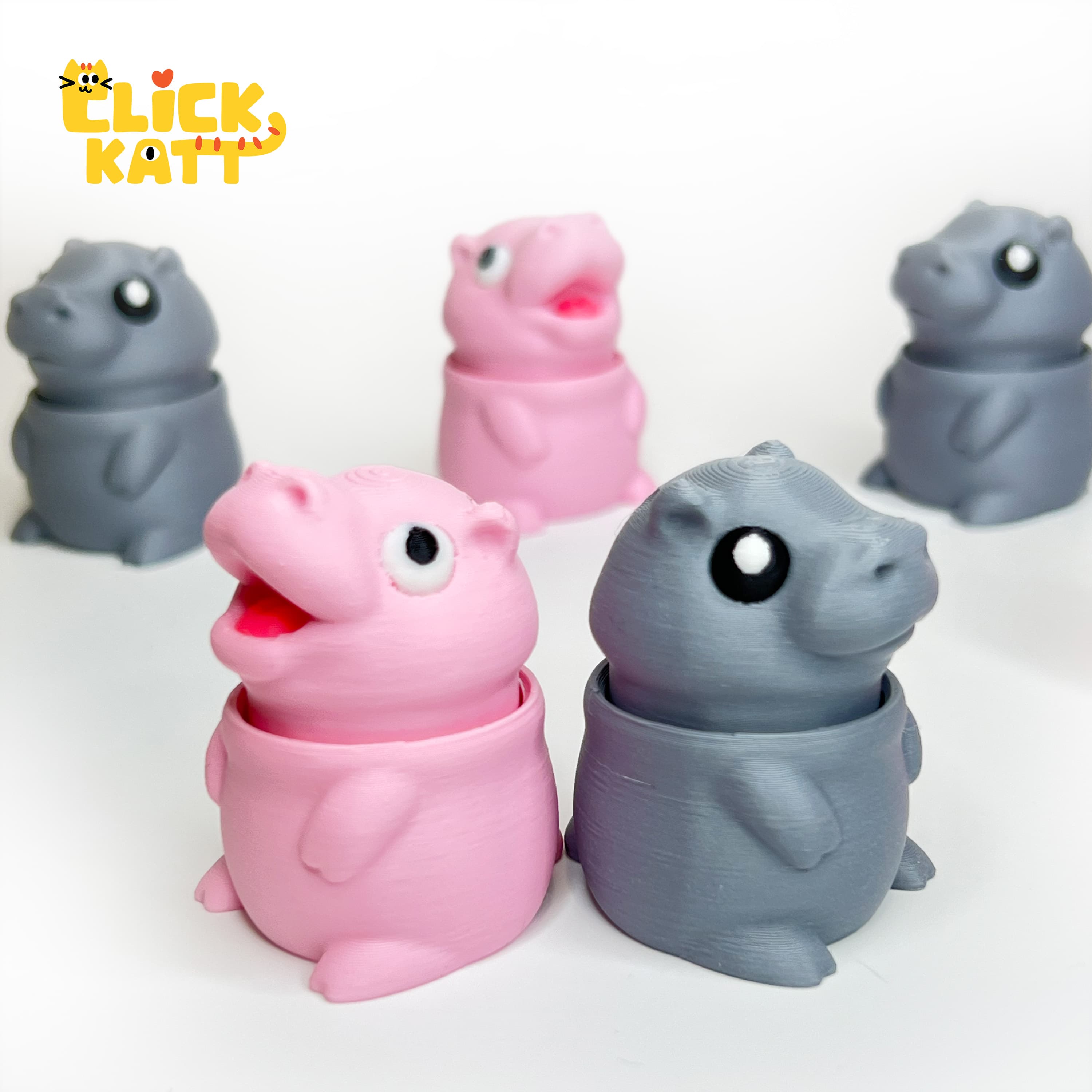 MooDeng - Clicker Fidget Toy Keychain 3d model